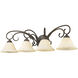 Homestead 4 Light 32 inch Rubbed Bronze Bath Vanity Wall Light in Tea Stone Glass